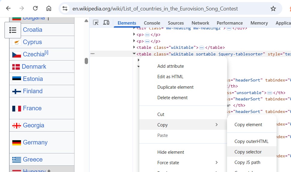 Devtool Copy Css Selector